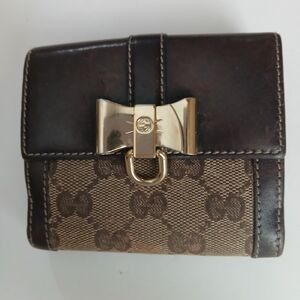 Gucci GG Monogram Wallet with Bow Accent